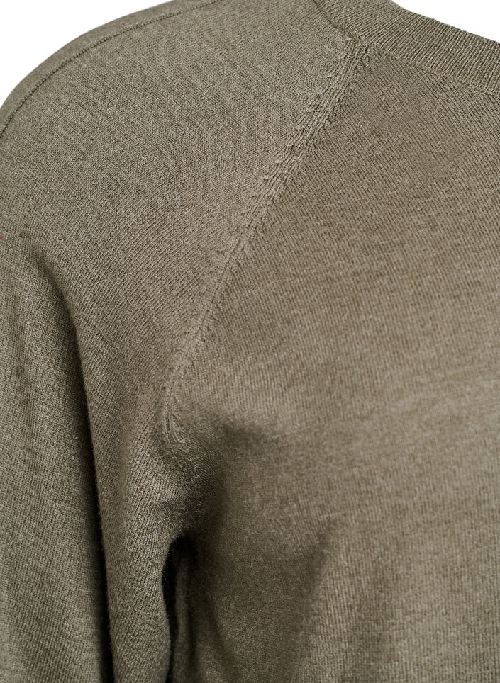 Breisel blouse met middennaad en raglan mouwen, Groen, Packshot image number 3