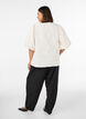 Jacquard blouse met pofmouwen en A-lijnvorm, Vanille, Model image number 2
