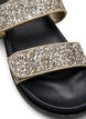 Wide fit - Glitter sandaal met klittenbandsluiting, Goud, Packshot image number 3
