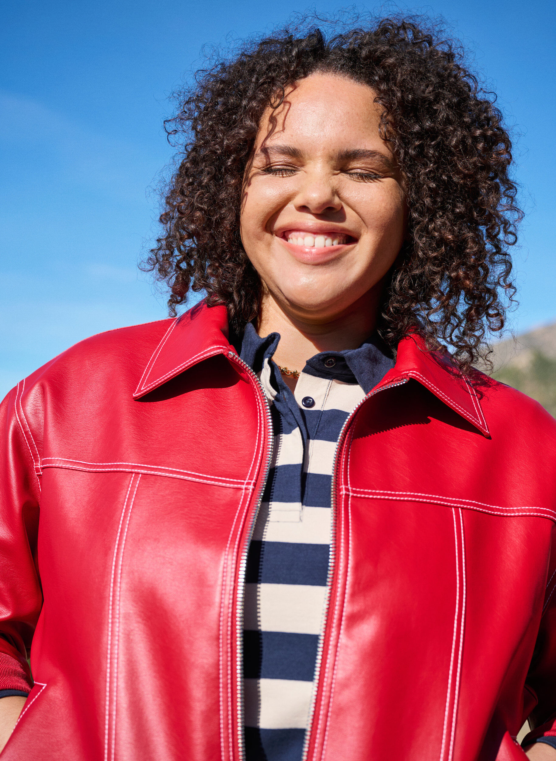 ZizziImitatieleer bomberjack, Rhythmic Red, Image image number 0