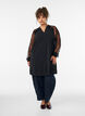 Tuniek met doorschijnende kanten mouwen, Zwart, Model image number 1