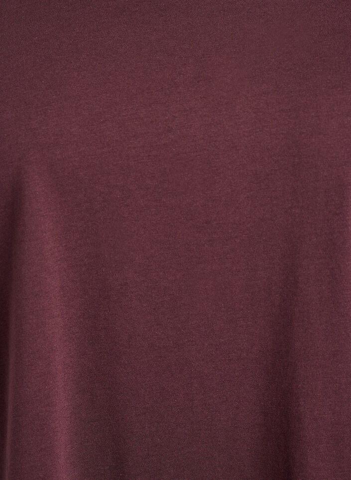 T-shirt met korte mouwen in een katoenmix, Donker Bordeaux, Packshot image number 2