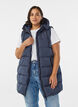 Lange vest met capuchon en zakken, Blauw, Model image number 0
