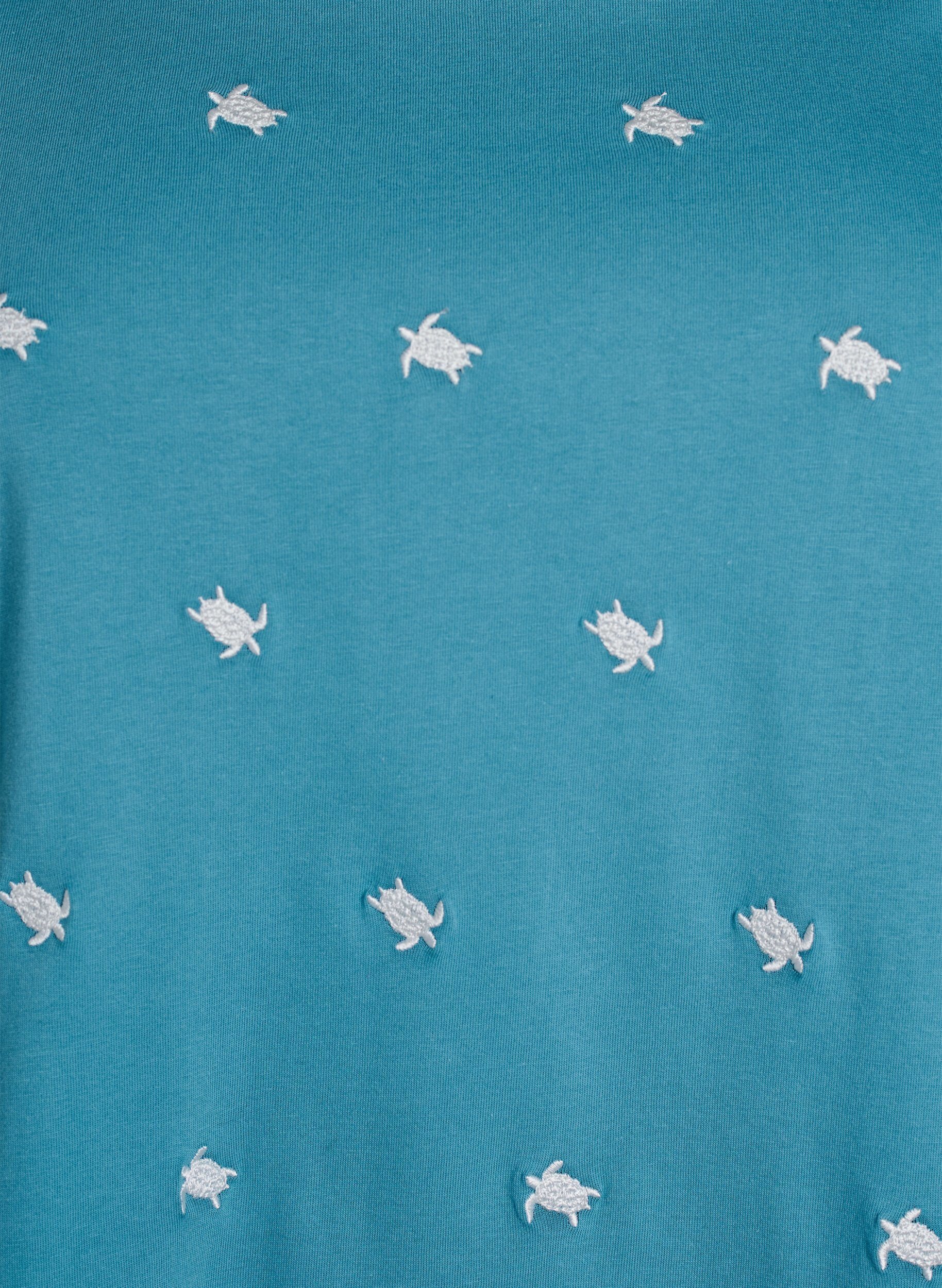 ZizziT-shirt in biologisch katoen met geborduurde motieven, Blauw, Packshot image number 2