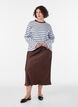 Satijnen midi rok, Bruin, Model image number 0