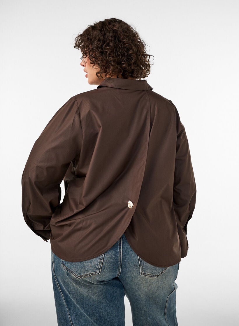 Shirt met decoratief detail op de rug, Bruin, Model image number 2