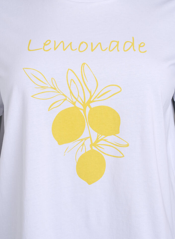 T-shirt met citrusprint, Wit, Packshot image number 2