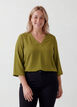 Blouse met 3/4 mouwen, Groen, Model image number 0