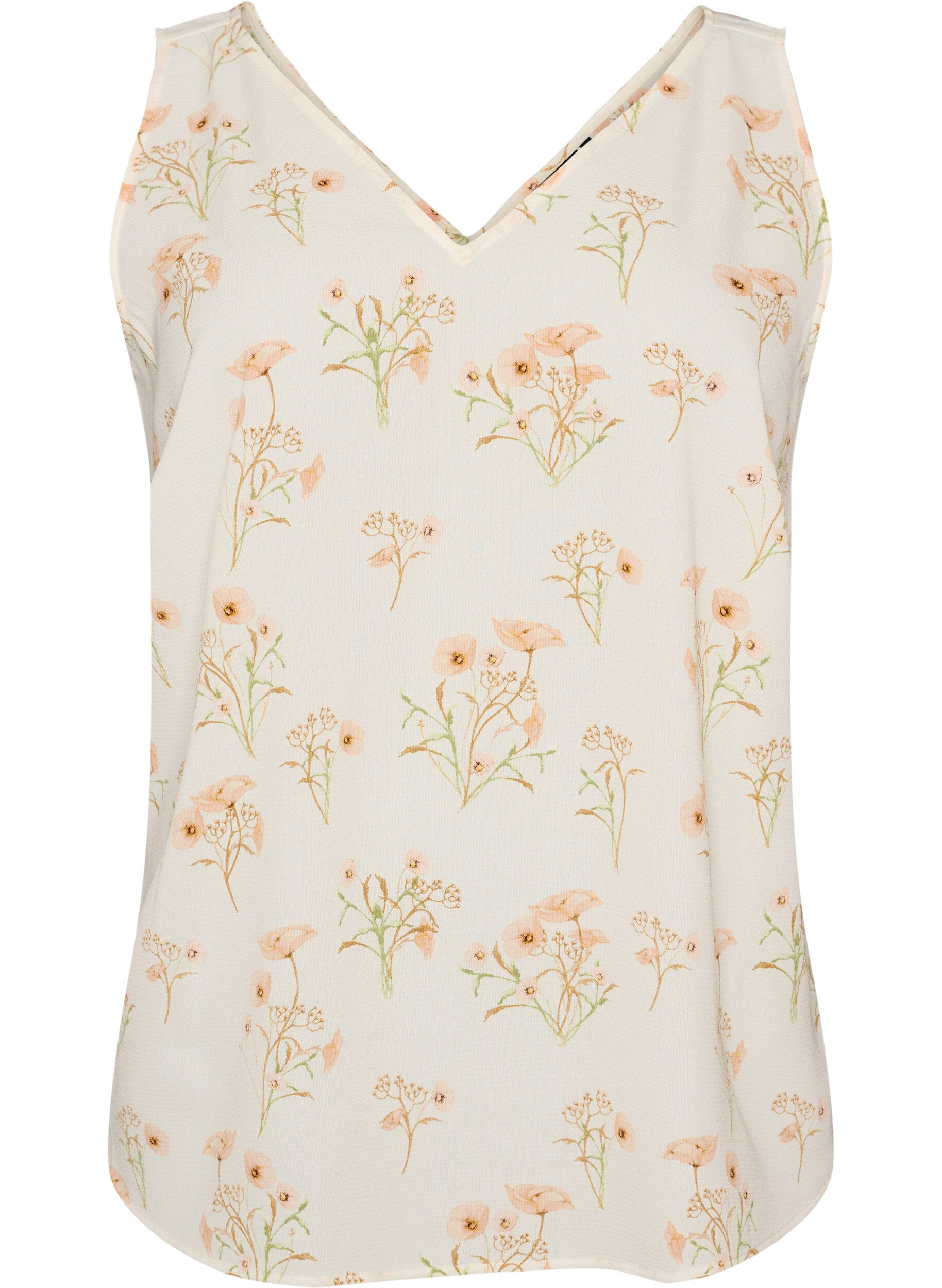 Top met print en V-hals