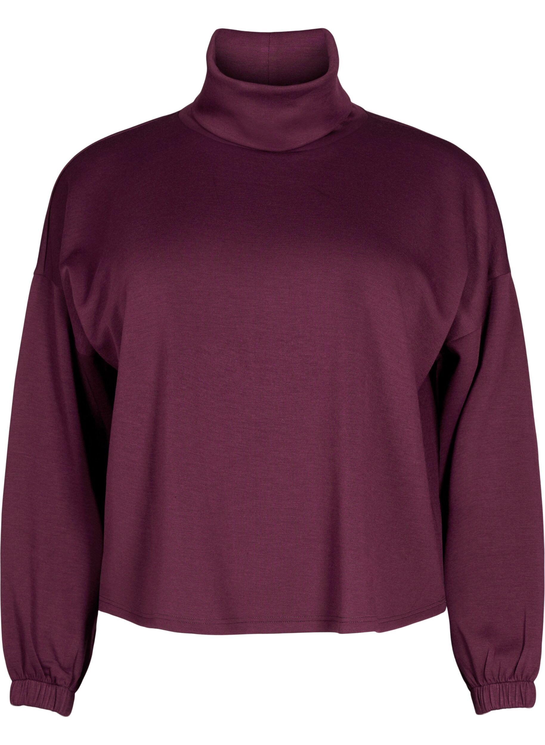 Blouse met turtleneck in modalmix