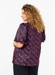 Geborduurde blouse met korte mouwen, Zwart, Model image number 2
