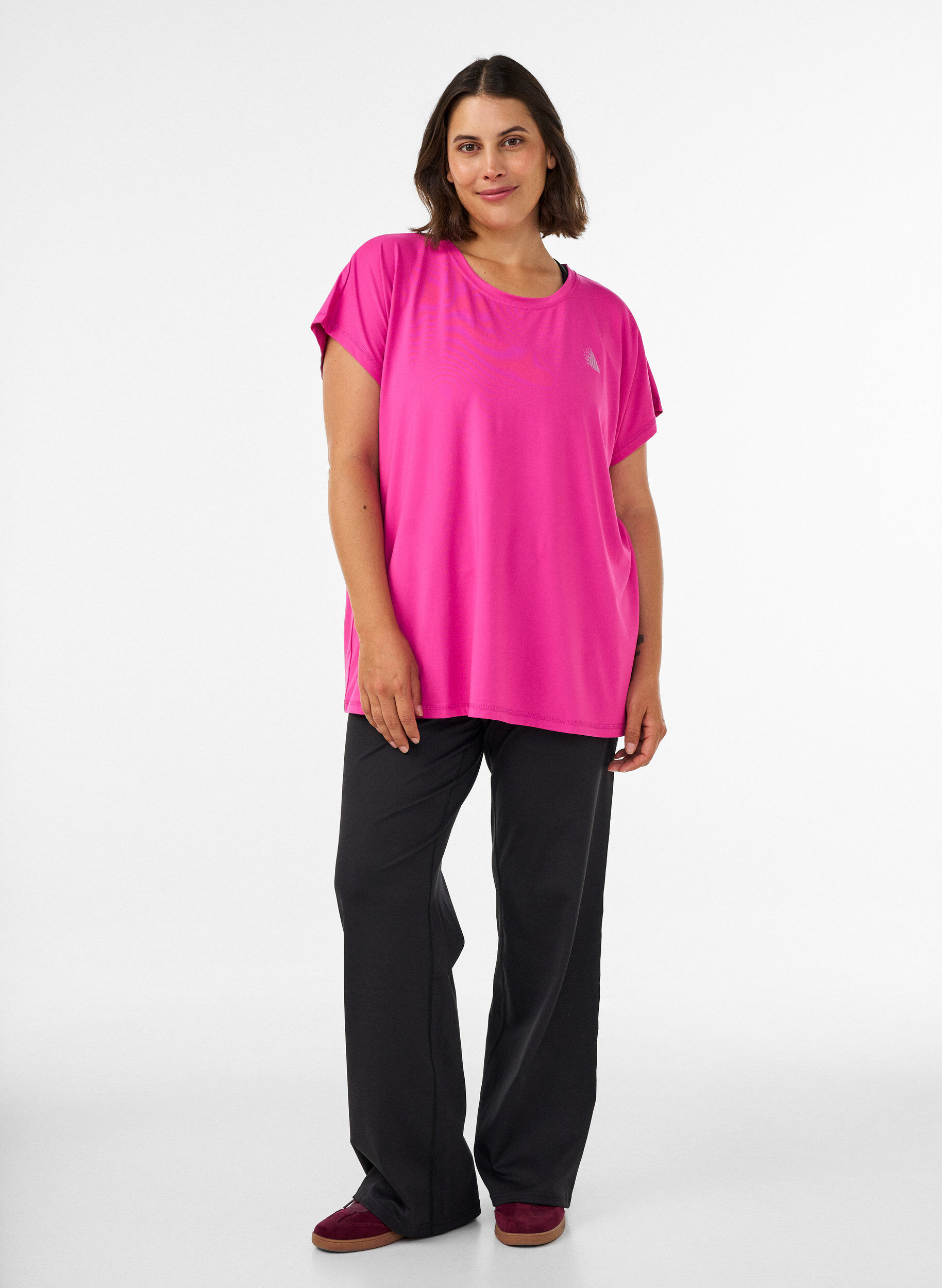 ZizziEffen gekleurd trainingsshirt, Roze, Model image number 1