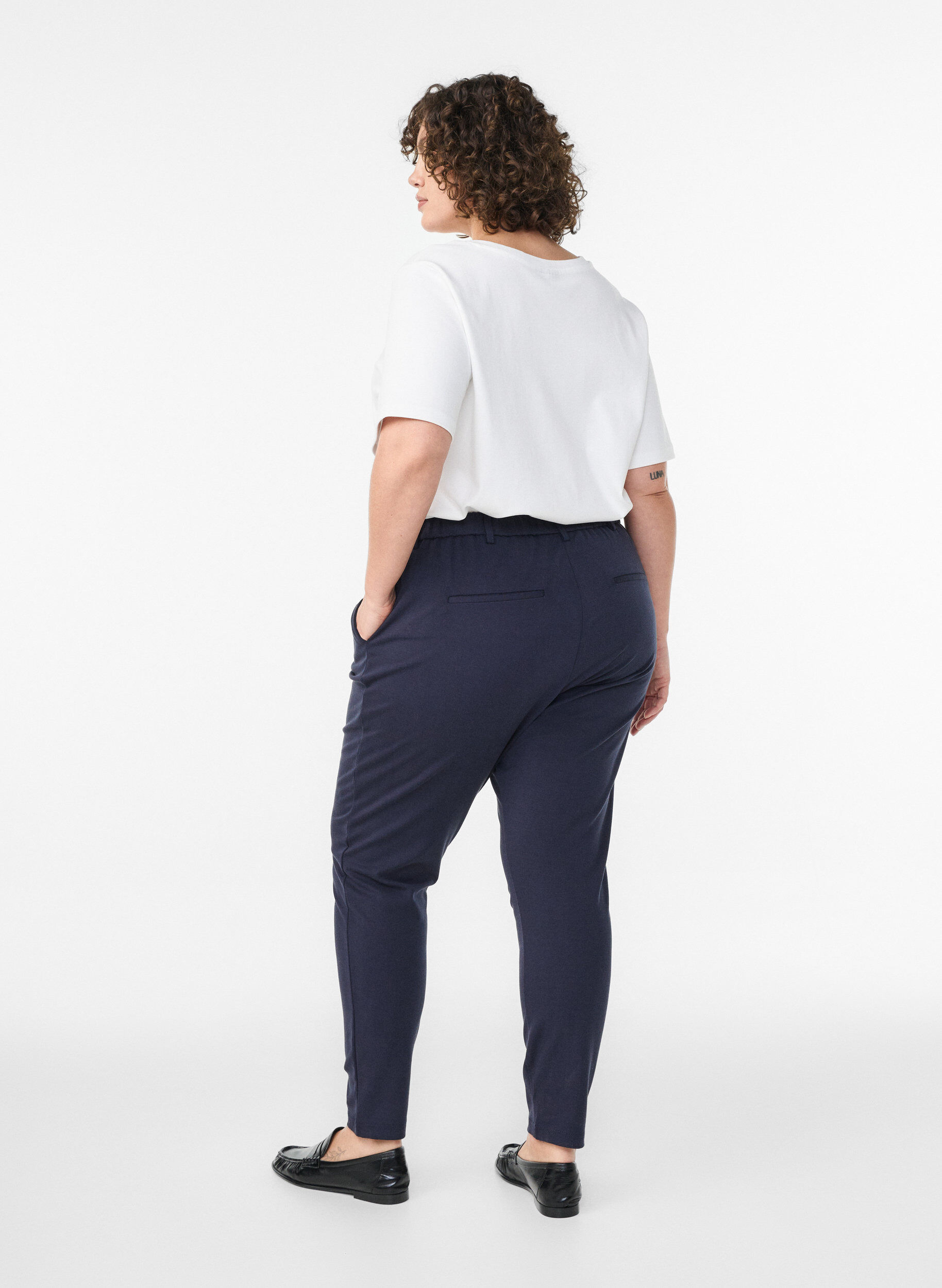 ZizziCropped Maddison broek, Blauw, Model image number 1