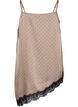 Top &agrave; fines bretelles avec dentelle et ourlet asym&eacute;trique, Beige, Packshot image number 1