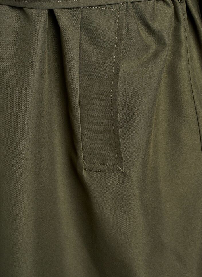 Lange trenchcoat met borduursels, Groen, Packshot image number 3