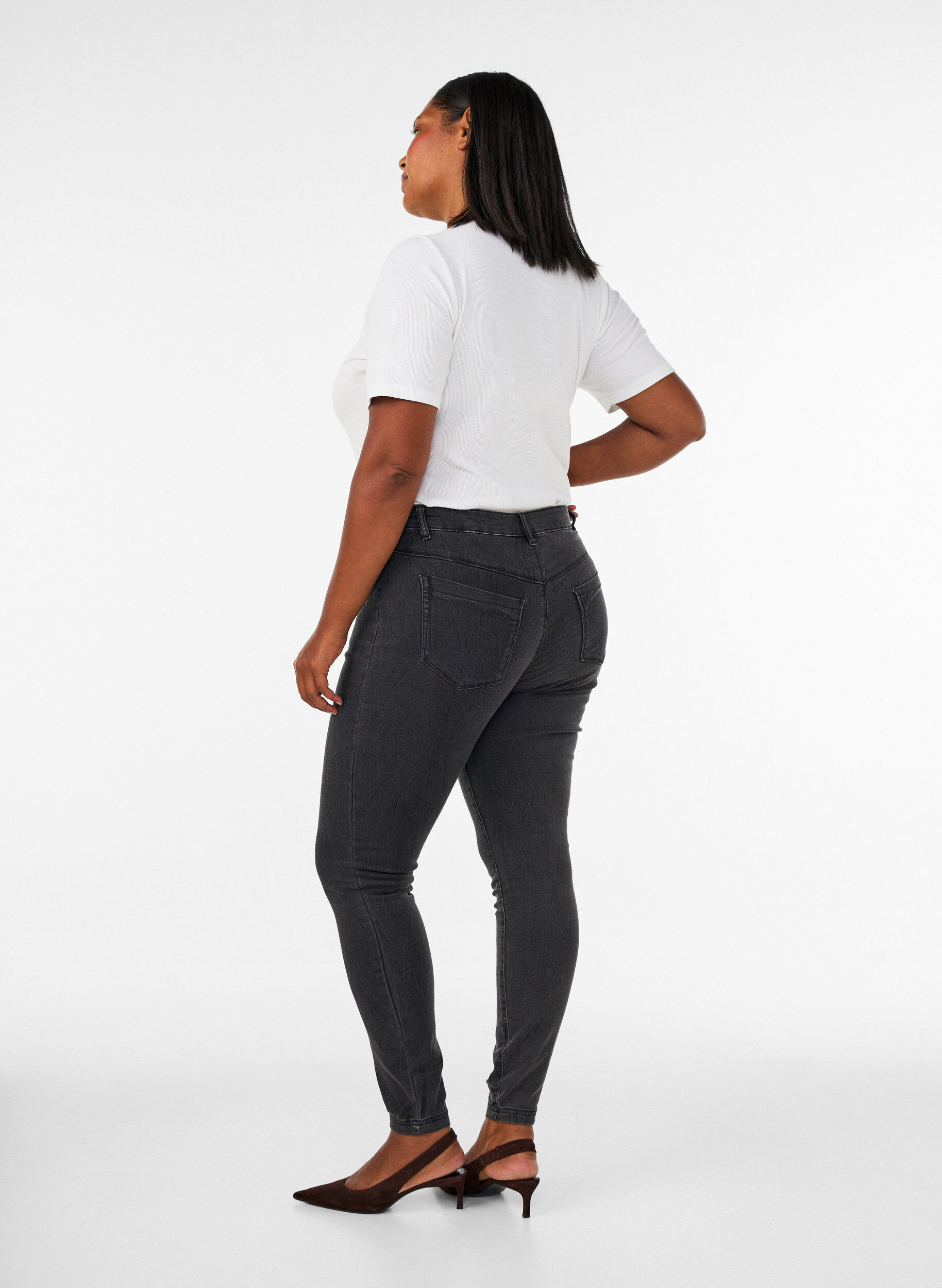 ZizziJeggings van katoenmix, Grey Denim, Model image number 1