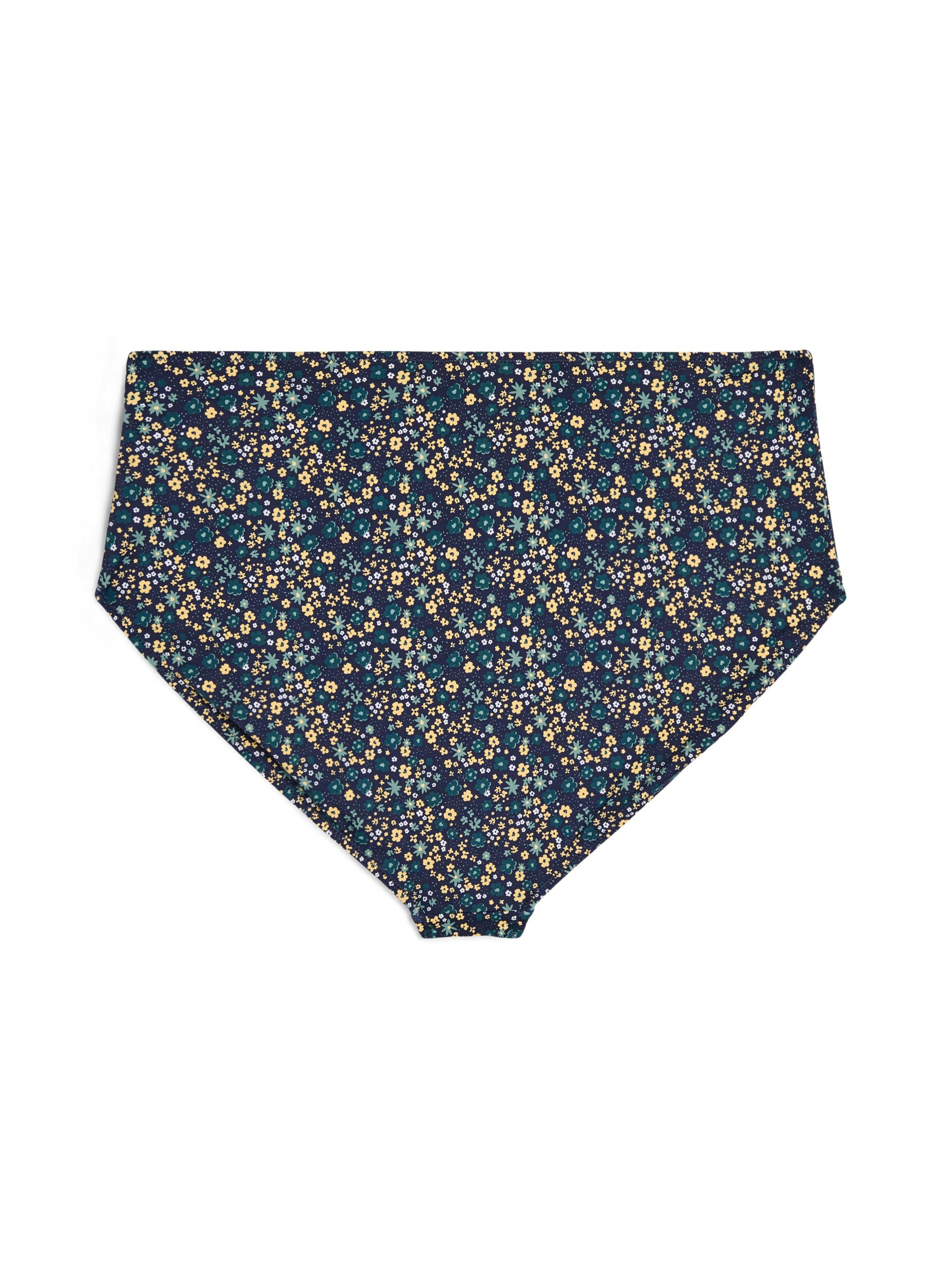 ZizziBikinibroekje met print en hoge taille, Groen, Packshot image number 1