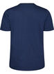 T-shirt van biologisch katoen met open broderie, Blauw, Packshot image number 1
