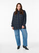 Geruite oversized katoenen shirt, Blauw, Model image number 1