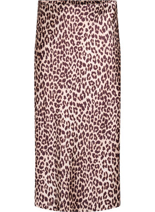 ZizziSatijnen midi rok, Leopard AOP, Packshot image number 0