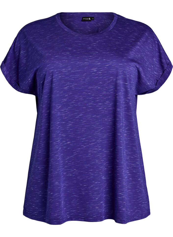 Los workout T-shirt met korte mouwen, Paars, Packshot image number 0