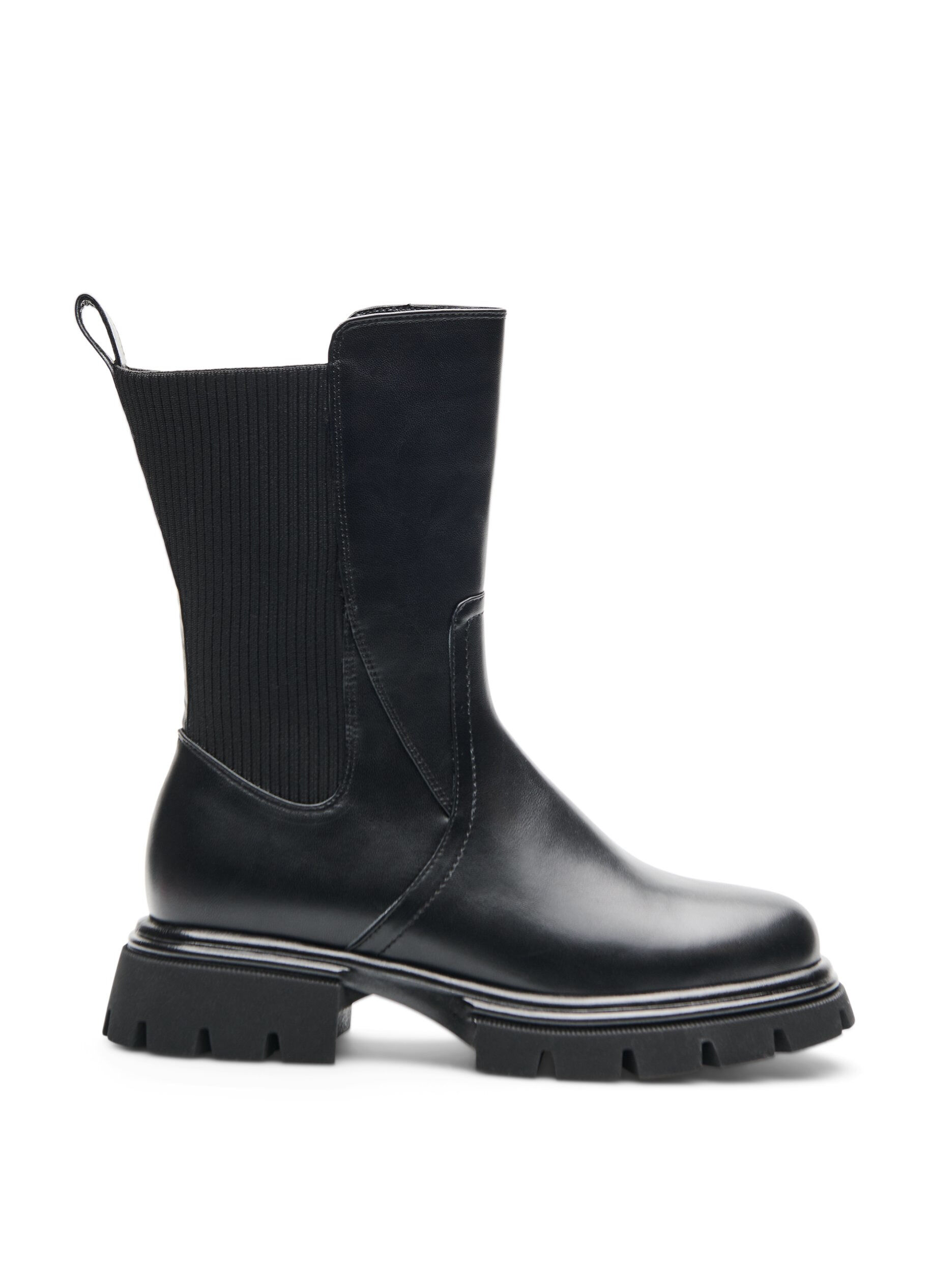 Extra Wide Fit - Chelsea boot met een chunky zool en geribde panelen
