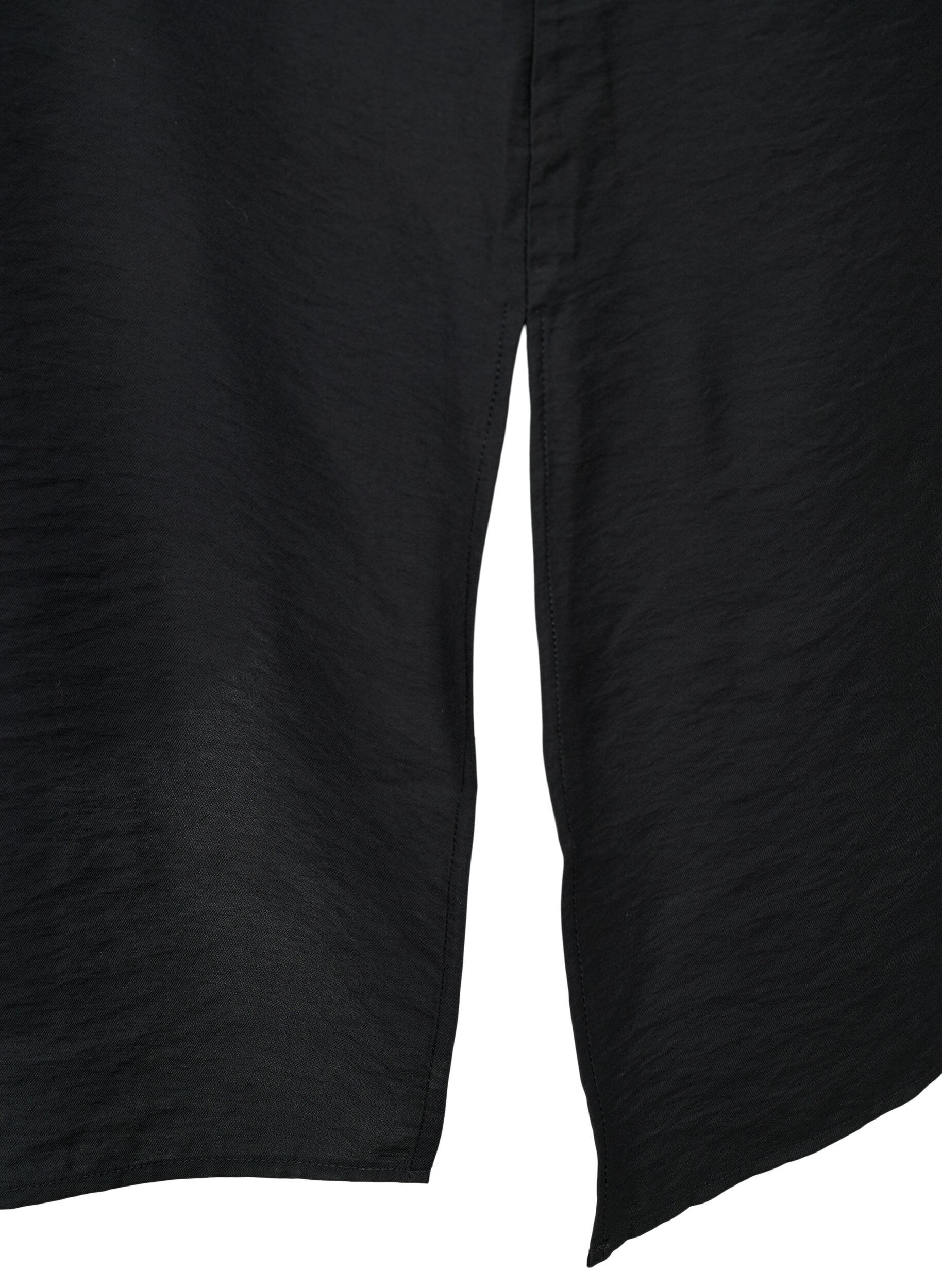 ZizziOne-shoulder jurk van viscose, Zwart, Packshot image number 3