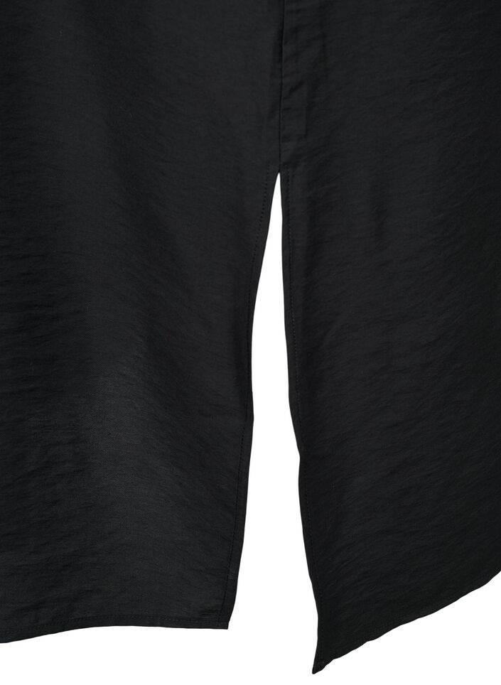 One-shoulder jurk van viscose, Zwart, Packshot image number 3