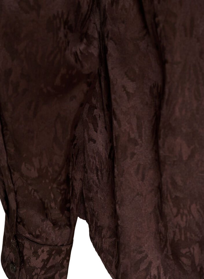 Shirt met ton-sur-ton paisleypatroon, Bruin, Packshot image number 3