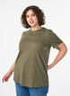 Basic katoenen T-shirt met ronde hals, Groen, Model image number 0