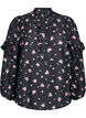 Bloemenblouse in lyocell, Zwart, Packshot image number 0