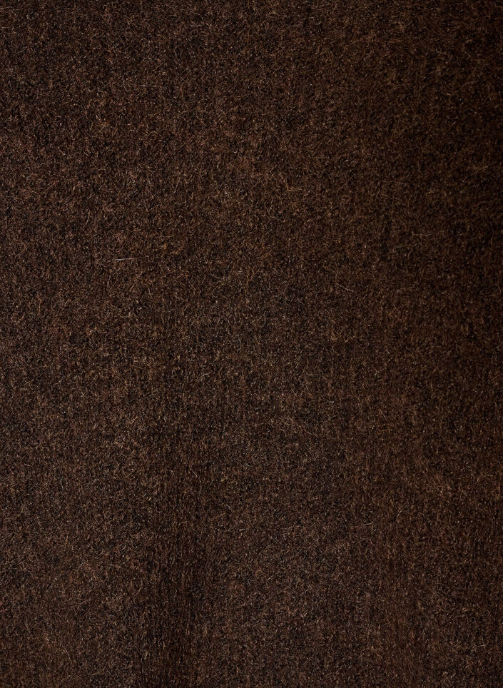 Gebreide blouse met V-hals en raglanmouwen, Bruin, Packshot image number 2