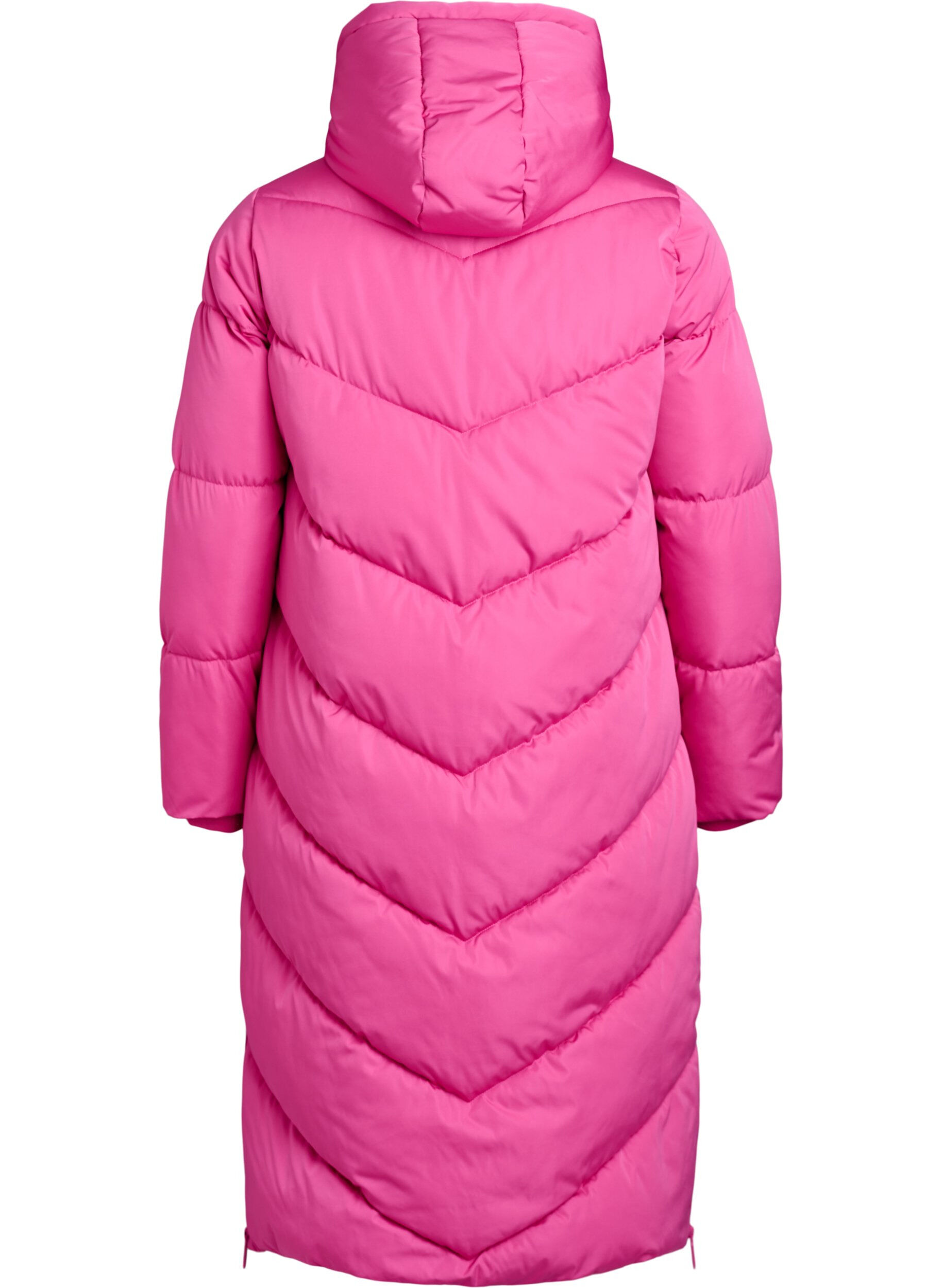 ZizziLange pufferjas met capuchon en zakken, Roze, Packshot image number 1