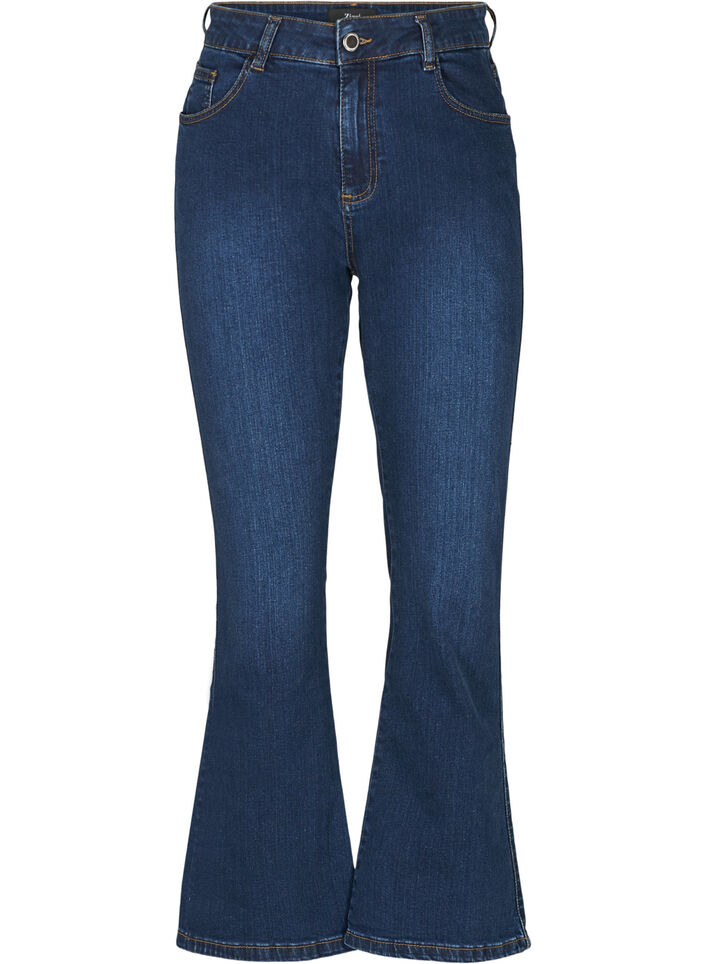 Ellen bootcut jeans met hoge taille, Blauw, Packshot image number 0