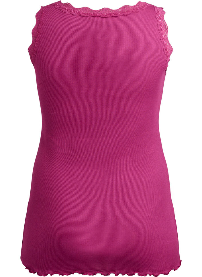 Haut avec bordure en dentelle, Bordeaux, Packshot image number 1