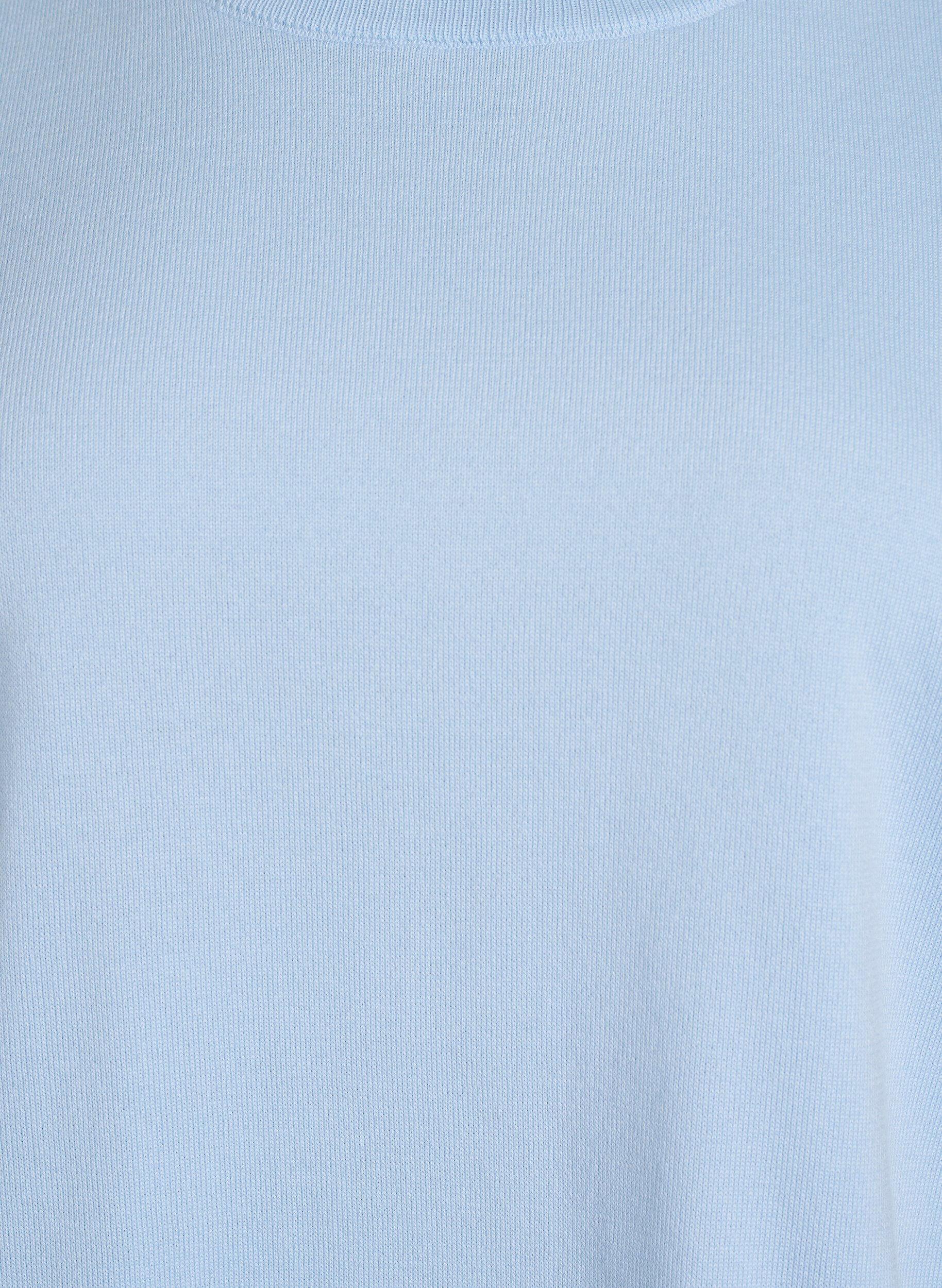 ZizziFLASH - Fijngebreide blouse met korte mouwen, Blauw, Packshot image number 2