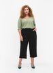7/8 broek met losse pasvorm, Zwart, Model image number 0