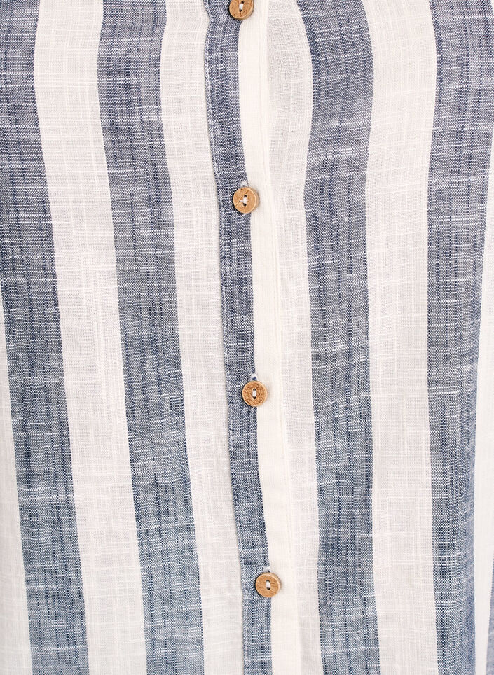 Katoenen blouse met V-hals, Blauw, Packshot image number 2