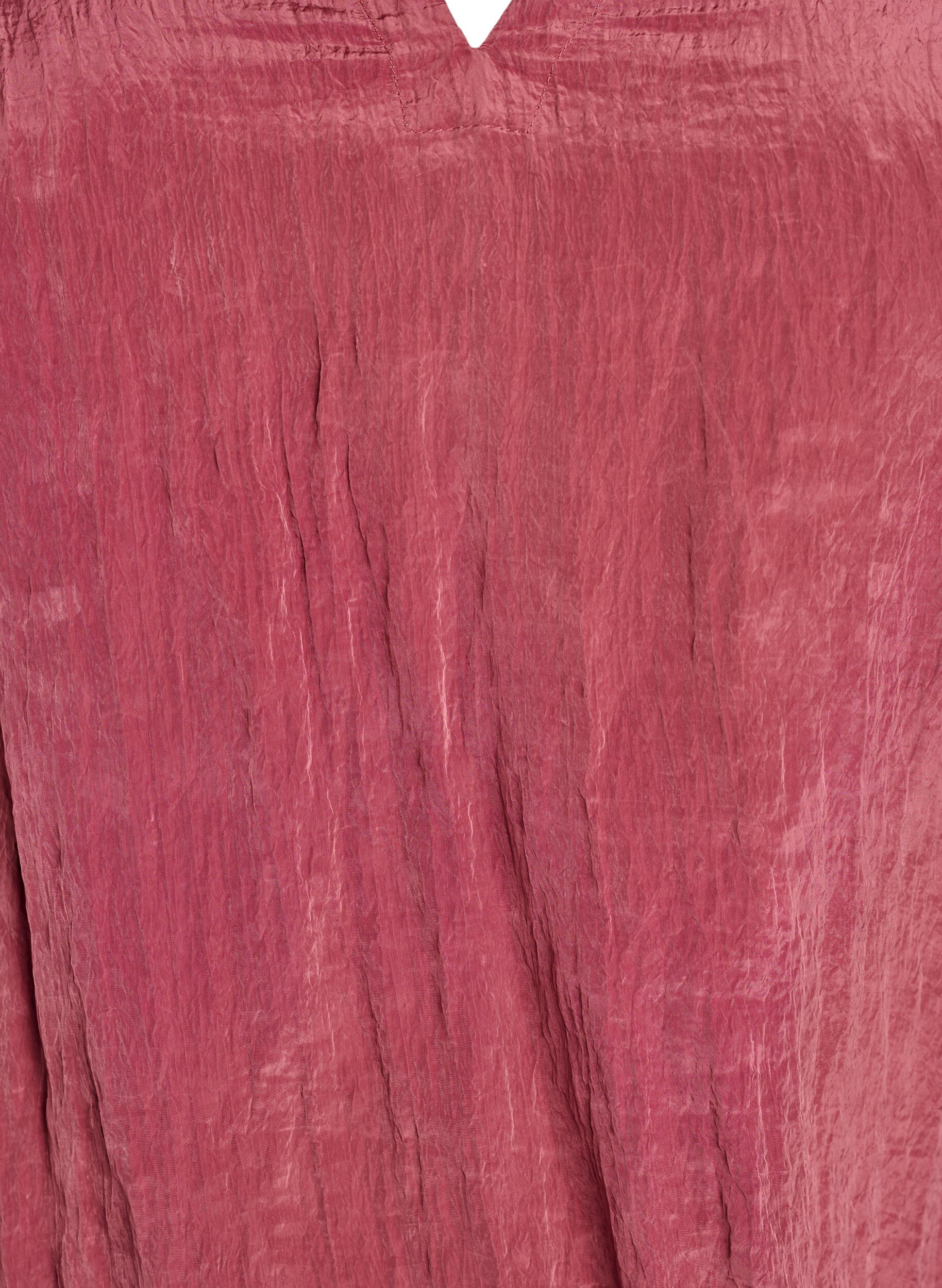 ZizziBlouse met V-hals en gekreukte textuur, Roze, Packshot image number 2