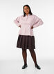Korte geplooide rok met elastische tailleband, Bruin, Model image number 1