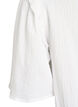 Blouse in katoen mousseline met broderie anglaise en 1/2 mouwen, Wit, Packshot image number 3