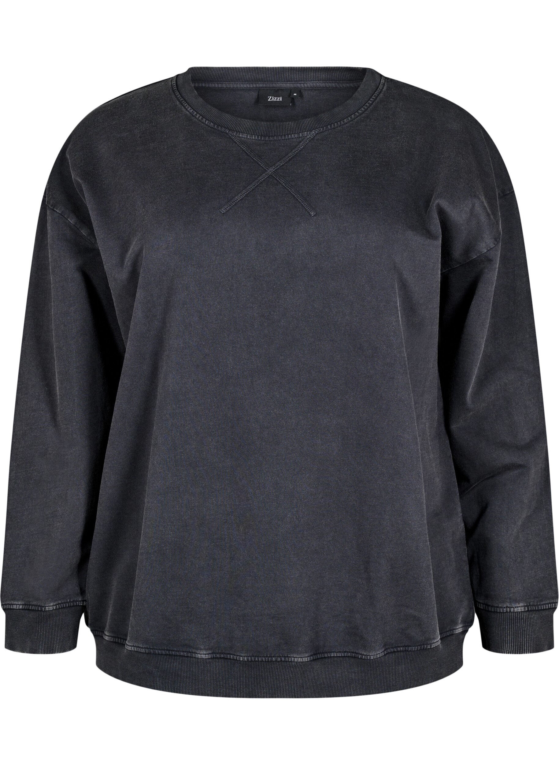 ZizziLosvallend sweatshirt met gewassen look, Grijs, Packshot image number 0