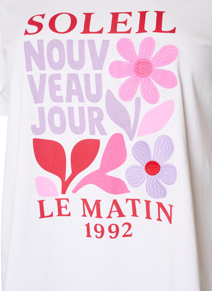 Katoenen T-shirt met print, Wit, Packshot image number 2