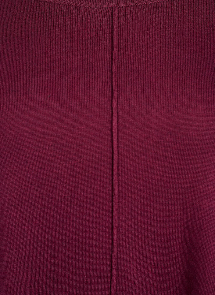 Gebreide blouse gemaakt van katoen en viscose., Donker Bordeaux, Packshot image number 2