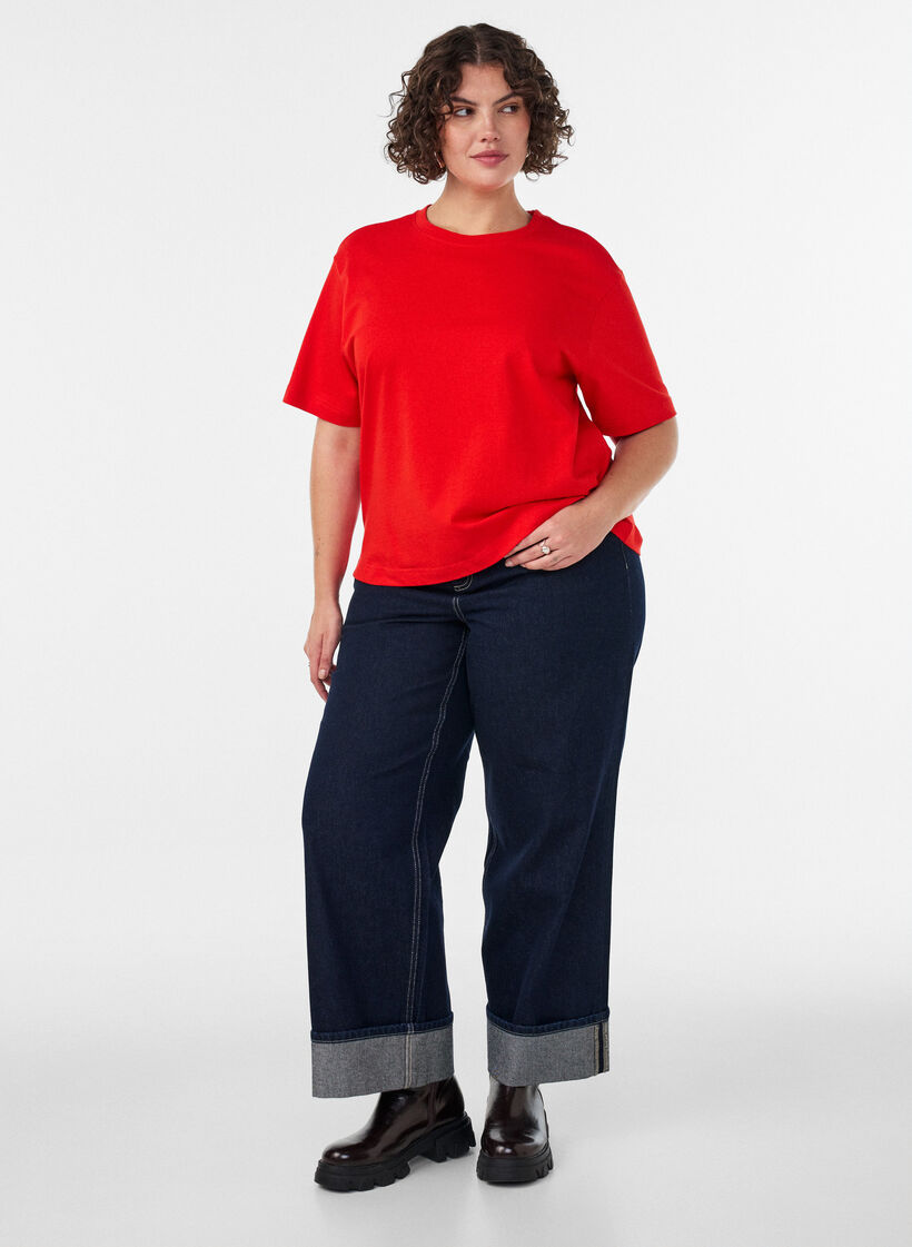 Boxy katoenen T-shirt, 0942, Model image number 1