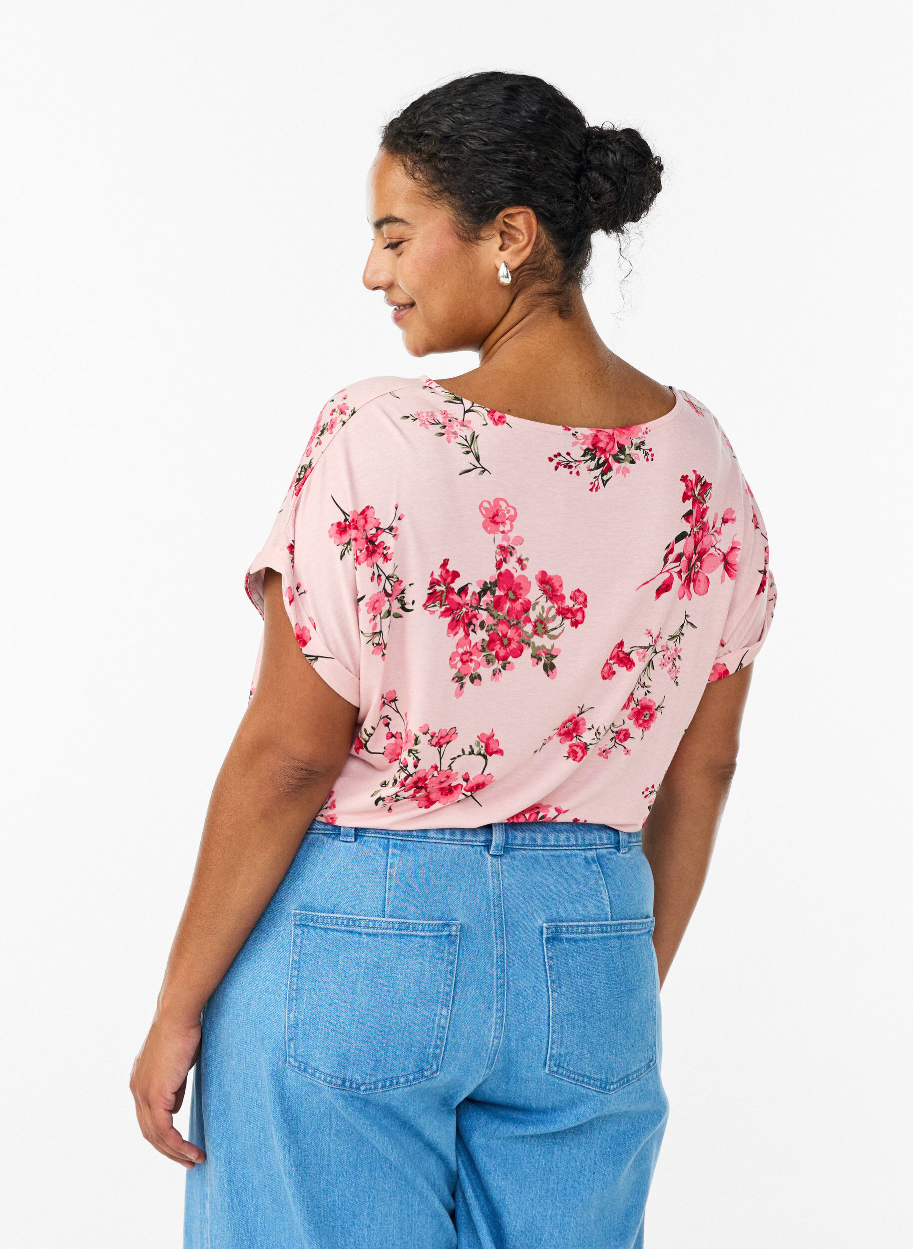 ZizziT-shirt met bloemenprint, Roze, Model image number 2