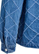 Denim blouse met destroyed patroon en pareldetails, Blauw, Packshot image number 3