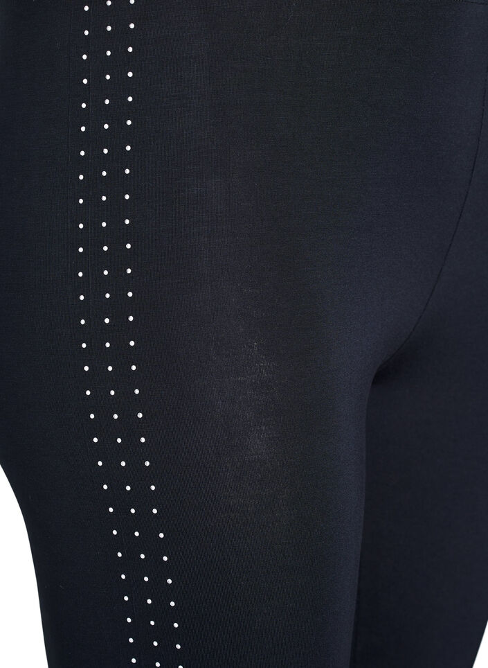 Legging met strassdetail, Zwart, Packshot image number 2