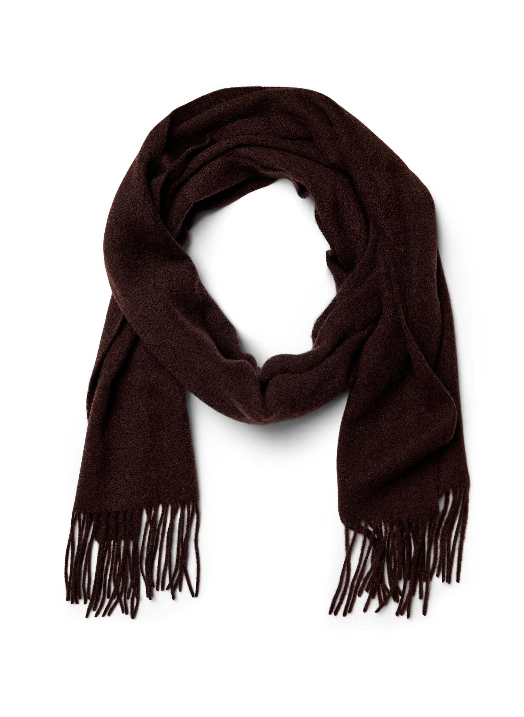 Wollen sjaal met franjes