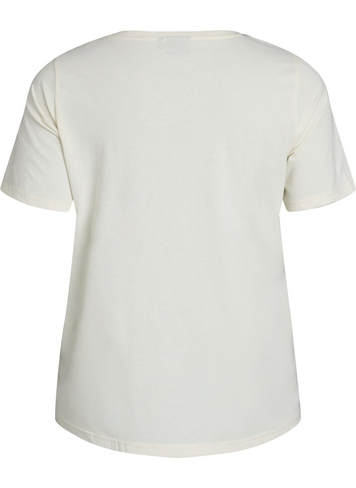 T-shirt met print, Vanille, Packshot image number 1